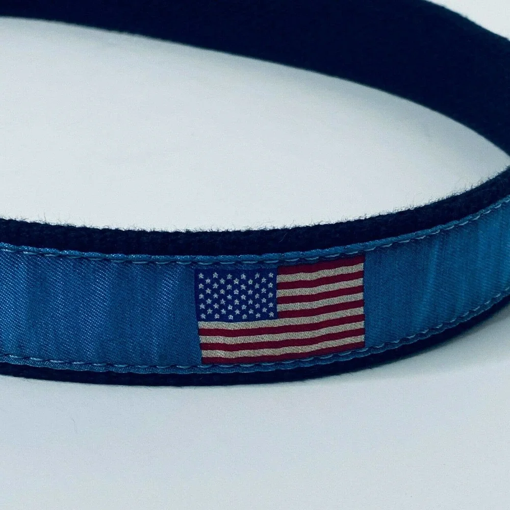 Vineyard Vines Men's Buckle Belt Light Blue American Flag Size‎ 30